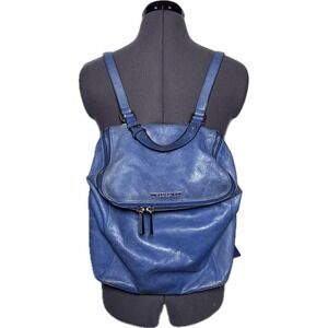 Michael Kors Blue Leather Backpack Grunge Medium Cobalt Blue Fair